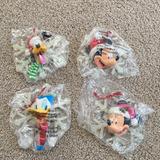 Disney Holiday | Disney Snowflake Ornament Set Mickey Mouse Minnie Pluto Donald Duck Christmas | Color: White | Size: Os