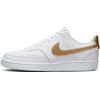 Sneaker NIKE SPORTSWEAR "COURT VISION LOW NEXT NATURE", Gr. 41, gold (weiß, metallic, gold, weiß), Synthetik, sportlich, Schuhe Sneaker low Skaterschuh, Design auf den Spuren des Air Force 1