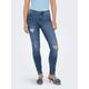 Skinny-fit-Jeans ONLY "ONLWAUW MID SK DESTROY DNM BJ210" Gr. XL (42), Länge 30, blau (medium blue denim) Damen Jeans Röhrenjeans
