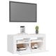 Susany TV Cabinet TV Unit Cabinet TV Shelf with LED Lights Wall Shelf Storage Rack for Living Room, Entertainment Center White 90x35x40 cm