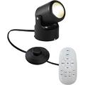 FSLiving 7 Watt LED Mini Accent Uplight Light, Foot Pedal Push Switch Inline Lamp Light Color Changing & Stepless Dimming with Intelligent Remote Control-Black (BD0821-DIMM-UK)