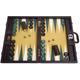Wycliffe Brothers 21” Professional Backgammon Set – Dark Brown Case with Mustard Field - Masters Edition
