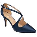 Lotus Willow Navy Blue Satin Crossover Heeled Court Evening Bridal Shoes (UK_Footwear_Size_System, Adult, Women, Numeric, Medium, Numeric_7)