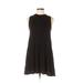 Elan Casual Dress - A-Line Crew Neck Sleeveless: Black Solid Dresses - Women's Size Small