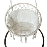 Coussin en coton et lin macramé ...