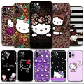 Coque de téléphone Apple imprimée léopard Hello Kitty amour pour iPhone 14 13 12 11 Pro Max 13 12