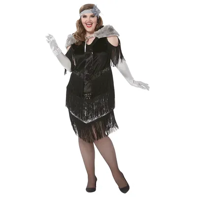 Charleston-Kostüm Lady Noir für Damen Image