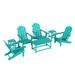 Beachcrest Home™ Shavon 7-Piece Outdoor Patio Adirondack Chair & Coffee Table, End Table Conversation Set Wicker/Rattan in Blue | Wayfair