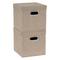 Household Essentials Storage Boxes Brown - Brown Grommet-Handle Lidded Storage Bin - Set of Two