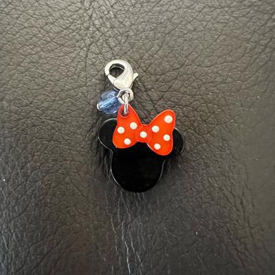 Disney Accessories | Disney Minnie Mouse Silhouette With Bow Charm | Color: Red | Size: Os