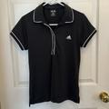 Adidas Tops | Adidas Women’s Black Golf Shirt Medium W/ White Details | Color: Black/White | Size: M