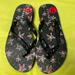 Coach Shoes | New Coach Black With Stars Flip Flops | Color: Black/Red | Size: 5-6