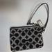 Coach Bags | Coach 46804 Op Art Sig Lurex Black/Silver Universal Small Wristlet | Color: Black/Silver | Size: Os