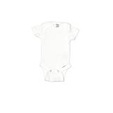 Gerber Short Sleeve Onesie: White Print Bottoms - Size Newborn
