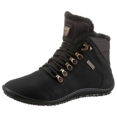 Barfußschuh LEGUANO "HUSKY", Damen, Gr. 36, schwarz, Nubuklederimitat, sportlich, Schuhe Barfußschuh Schnürboots Winterb