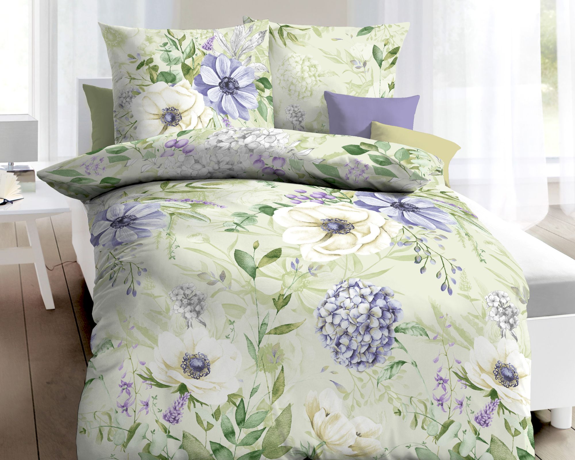 Kaeppel Designer Bettwäsche »Mapping« 336/03 grün 155x220 cm / 80x80 cm Image