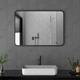 Badspiegel 80x60cm Wandspiegel Schwarz Metall Badezimmerspiegel Badzimmer Spiegel bad schwarzer