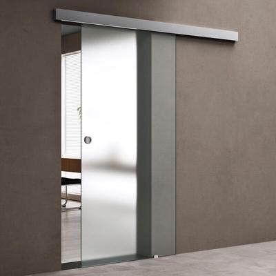 Doporro - Glasschiebetür Komplettset 77,5 x 205 cm 15mm Wandabstand Schiebetür mit Image
