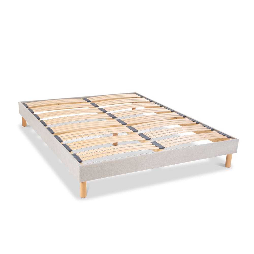 Sommier à lattes en bois Gris Livré en kit 140x190 cm