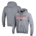 Men's Champion Gray Ohio State Buckeyes Soccer Stack Logo Powerblend Pullover Hoodie