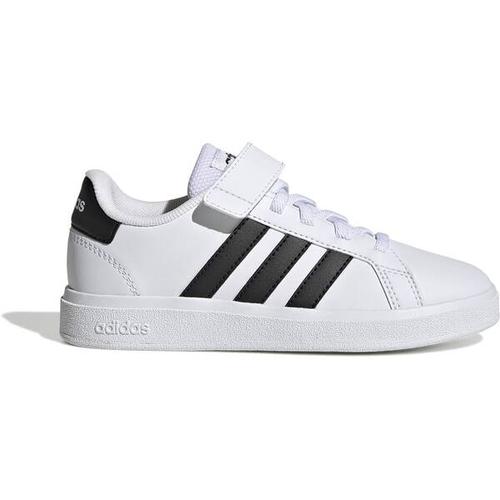 ADIDAS Kinder Halbschuhe Grand Court Court Elastic Lace and Top Strap, Größe 29 in Weiß