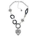 Kette mit Anhänger ALLGÄU REBELL "Franzi", Damen, Gr. one size, Metall, schwarz, Basic, Halsketten, mit Herzanhänger
