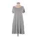 Old Navy Casual Dress - A-Line Scoop Neck Short sleeves: Gray Print Dresses - Women's Size Small