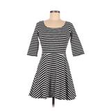 Hollister Casual Dress - Mini Scoop Neck 3/4 sleeves: Black Print Dresses - Women's Size Medium