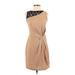 Mystic Casual Dress - Party Crew Neck Sleeveless: Tan Solid Dresses - Women's Size Small