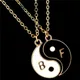 Pendentif Yin Yang en acier inoxydable 2 pièces assorties Puzzle collier bijoux d'anniversaire