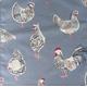Blue Chickens Fabric Cotton Napkins Set of 1, 2, 4, 6 or 8