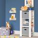 Book Nook White MDF Multi-Cubby Storage Tower Including 10 inch Bookshelves -Set of 2