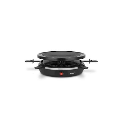 Wëasy Raclette Gerät und Grill LUGA40, 6 Personen, Antihaftbeschictung, 900 W, rund Edelstahl, schwarz Image