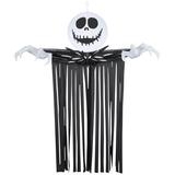 Gemmy Industries Airblown Door Hanger Jack Skellington Head W Streamers Inflatable Polyester in Black | 77.95 H x 17.72 W x 57.48 D in | Wayfair