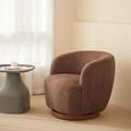 Barrel Chair - Latitude Run® Jakyria 28.74" Wide Swivel Barrel Chair Wood/Polyester/Fabric in Pink | 27.17 H x 28.74 W x 28.74 D in | Wayfair