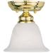 Essex 6.25-in W Polished Brass Alabaster Glass Semi-Flush Mount Light