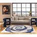 Blue/Gray 84 x 60 x 1 in Area Rug - Elizabeth Sutton Collection Vera Modern Ravishing Rosette Area Rug Polypropylene | 84 H x 60 W x 1 D in | Wayfair