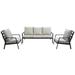 Corrigan Studio® Kitanna 74.8" Wide Outdoor Patio Sofa w/ Cushions Metal/Rust - Resistant Metal in Gray | 34.1 H x 74.8 W x 29.6 D in | Wayfair