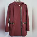 Michael Kors Jackets & Coats | Michael Kors Maroon Hooded Lined Water Resistant Jacket | Color: Gold/Purple | Size: L