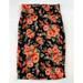 Lularoe Dresses | Lularoe Cassie Floral Midi Pencil Skirt | Color: Black/Orange | Size: Xs