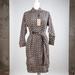 Burberry Dresses | New Burberry Isotto Vintage Pattern Cotton Shirt Dress Nwt | Color: Blue/Tan | Size: 4