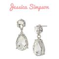 Jessica Simpson Jewelry | Jessica Simpson Women's Stone Teardrop Earrings | Color: Silver | Size: Os