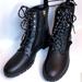 Kate Spade Shoes | Kate Spade Raquelle Womens 10 Black Leather Combat Boot Zip Faux Fur Lug Sole | Color: Black | Size: Various