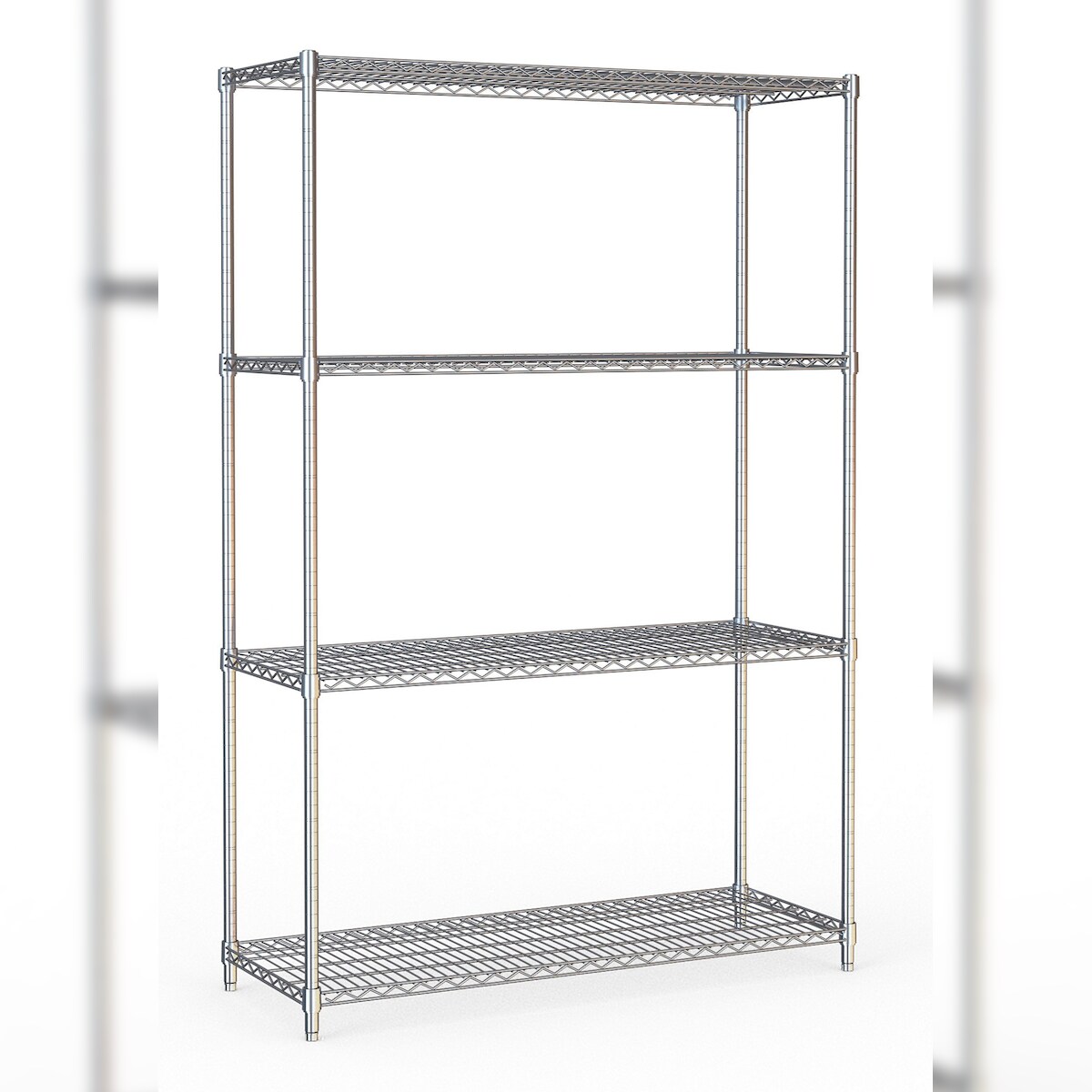 Chefgastro Gitterbodenregal mit 4 Fachböden | HxBxT 180x120x45cm | Fachlast 250kg | Chrome Image