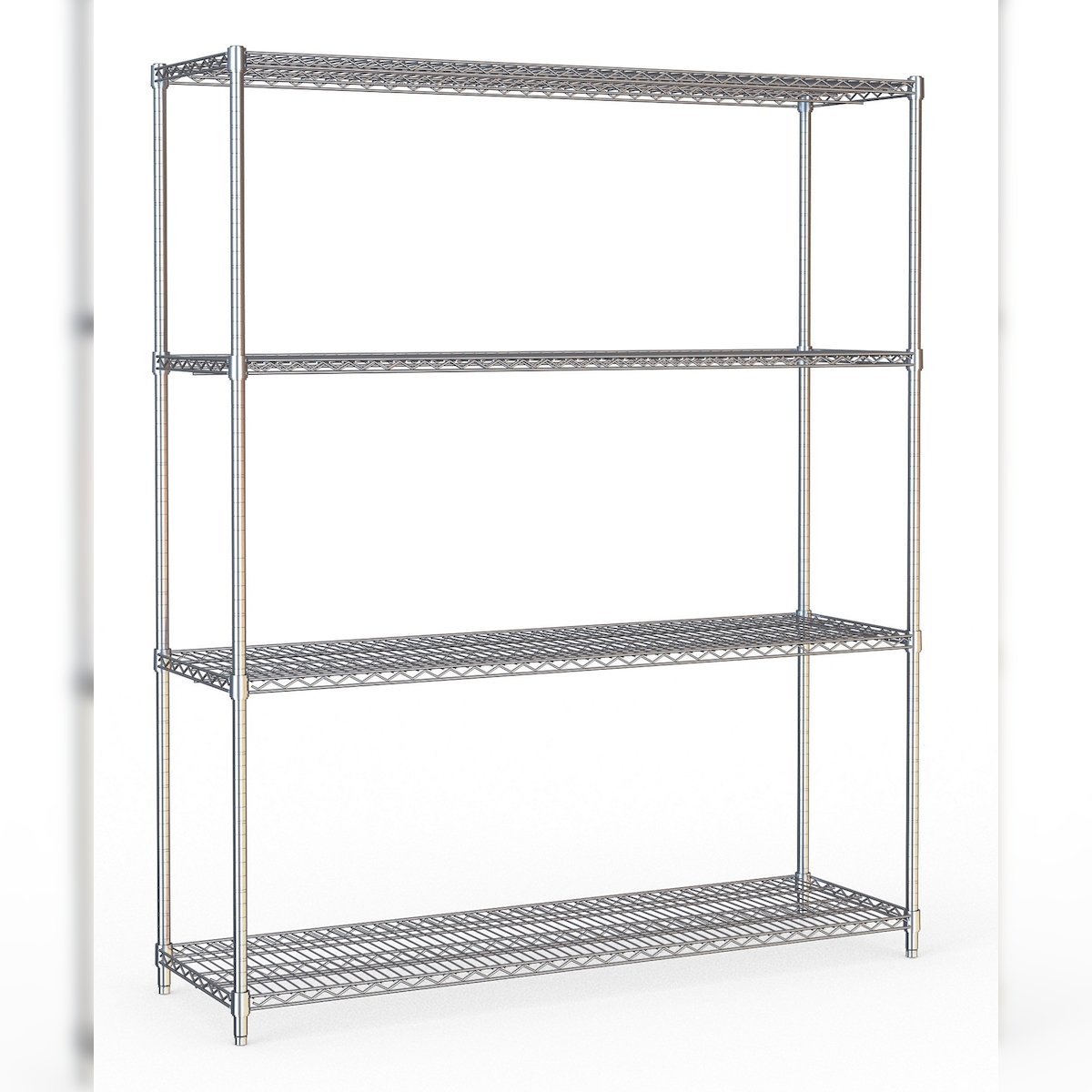 Chefgastro Gitterbodenregal mit 4 Fachböden | HxBxT 180x150x45cm | Fachlast 250kg | Chrome Image