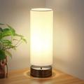Touch Control Table Lamp Bedside Minimalist Desk Lamp Modern Accent Lamp Dimmable Touch Light with Cylinder Lamp Shade Night Light Nightstand Lamp for Bedroom Living Room Kitchen, E26 Bulb Included