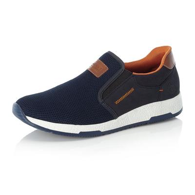 Slip-On Sneaker RIEKER, Herren, Gr. 40, blau, Textil, Lederimitat, sportlich, Schuhe, Casual Slipper, Freizeitschuh, Sch