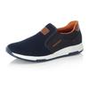 Slip-On Sneaker RIEKER, Herren, Gr. 46, blau, Textil, Lederimitat, sportlich, Schuhe, Casual Slipper, Freizeitschuh, Schlupfschuh mit Kontrastnaht, Topseller