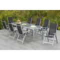 Garten-Essgruppe MERXX "Carrara" Sitzmöbel-Sets Gr. Polyester, schwarz (silber, schwarz) Outdoor Möbel