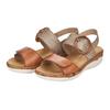 Keilsandalette REMONTE, Damen, Gr. 38, grau (taupe, braun), Leder, Lederimitat, klassisch, Schuhe, Sommerschuh, Riemchensandale, praktische Klettverschlüsse